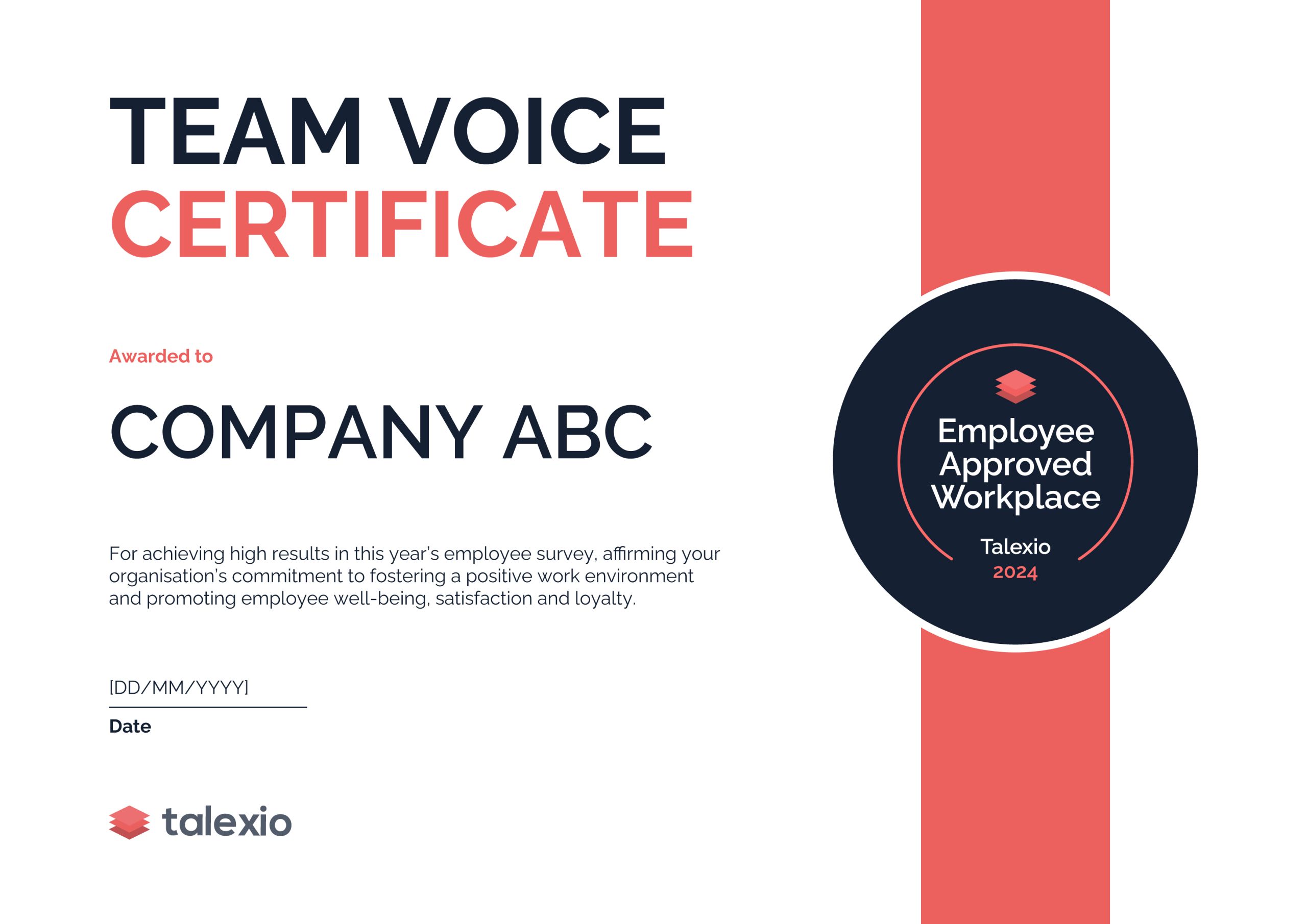 Team Voice Certificate