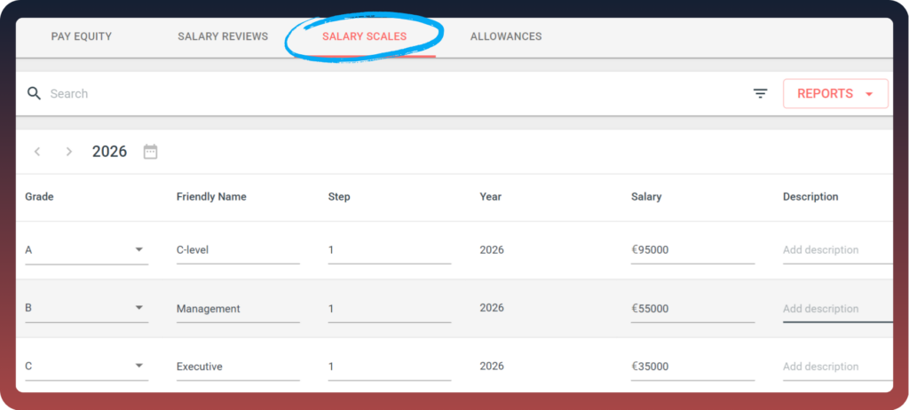 Defining salary scales with Talexio